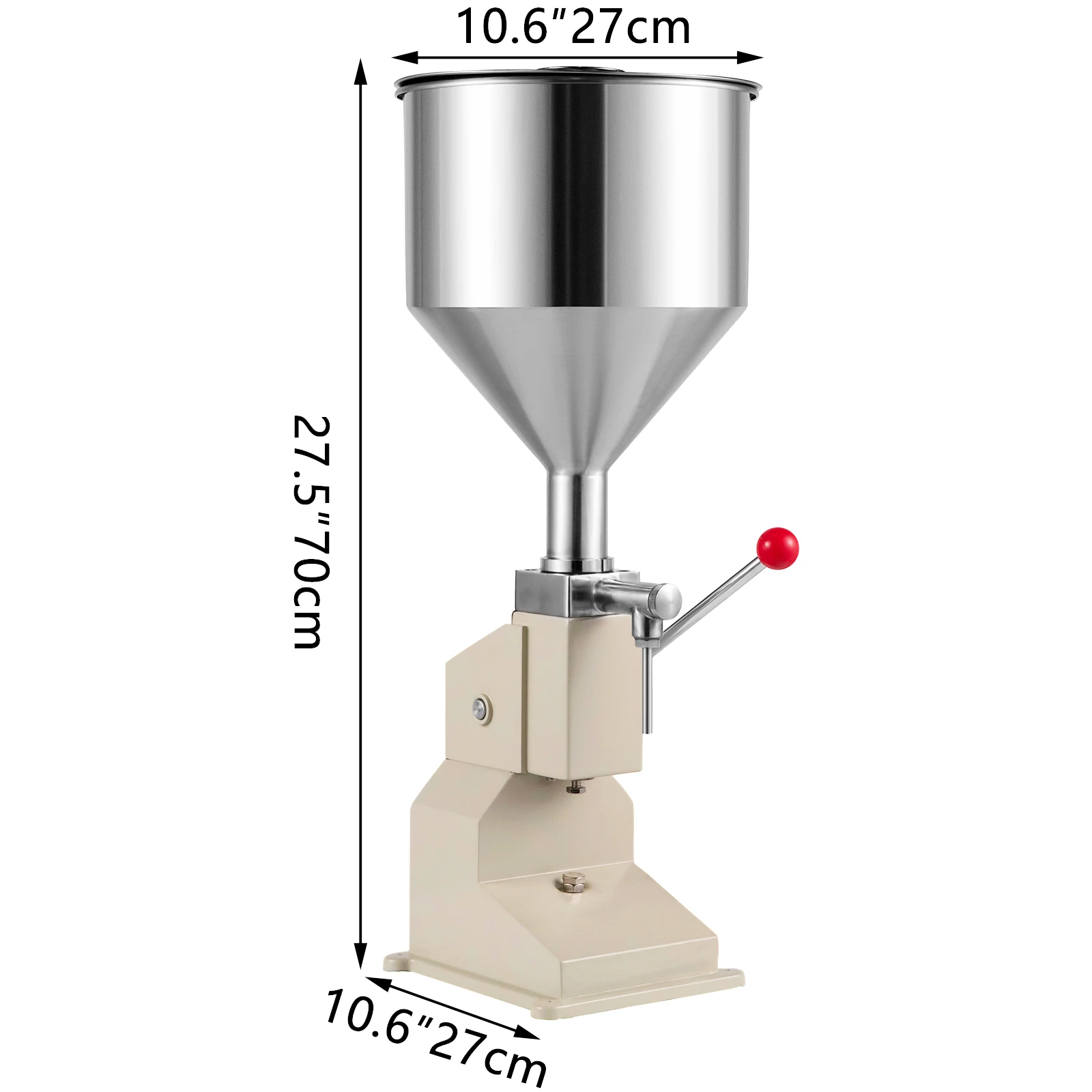 VEVOR-m&aacute;quina de Llenado de l&iacute;quidos Manual ajustable, dispensador de l&iacute;quido comercial A03, botella de relleno para pasta de aceite cosm&eacute;tico, 10l, 5-50 ML-5
