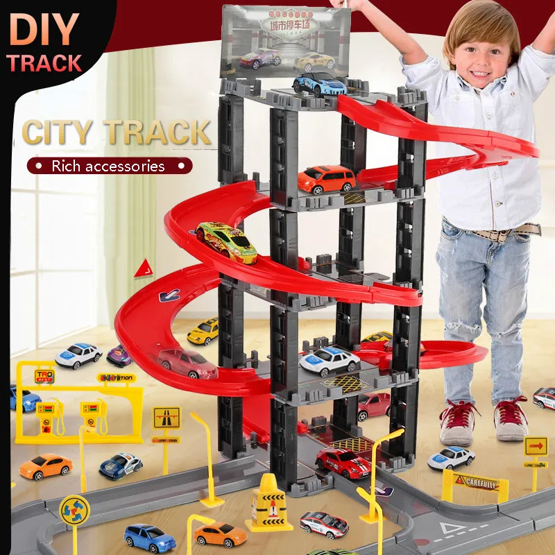 

Children's Plastic Parking Toy Set Three-dimensional Multi-layer Car Assembly Rail Car Parent-child Interaction Gift Boy Toys