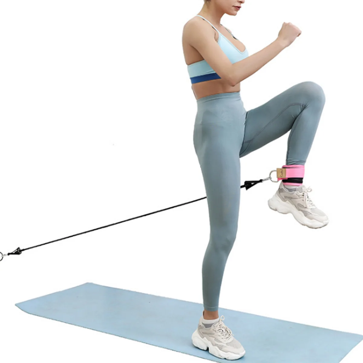 Indoor Resistance Bands Ankle Straps Cuff with Cable for Attachment Booty Butt Thigh Leg Pulley Strap Lifting Fitness Exercise | Спорт и