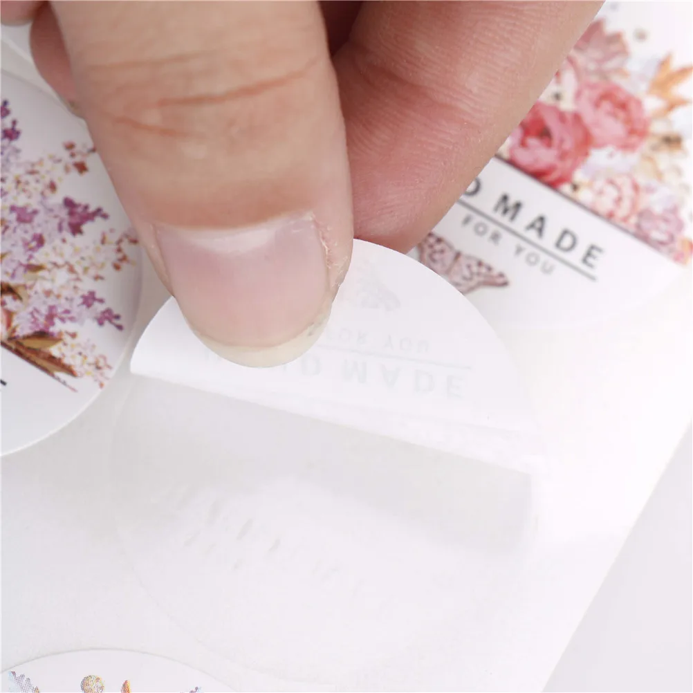 Наклейки с цветочным дизайном этикетки канцелярские наклейки цветные круглые