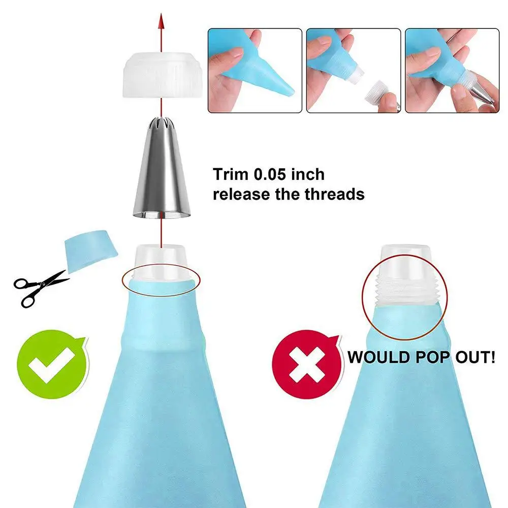 

1/8/14/26Pcs/Set Reusable Silicone Pastry Bag Icing Piping Nozzles Cake Decorating Tools Scraper Cream Tips Baking Accessories