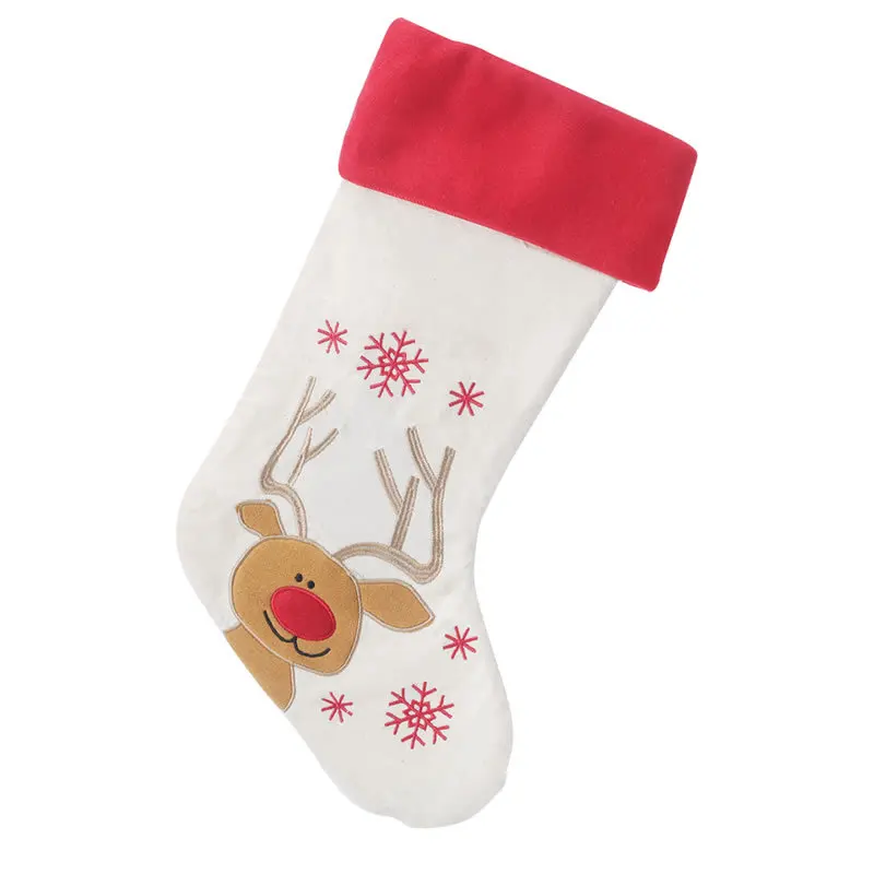 Elk Новые персонализированные рождественские чулки Санта Клаус Снеговик Лось народный подарок держатель конфеты чулки милый новогодний декор - Цвет: Elk