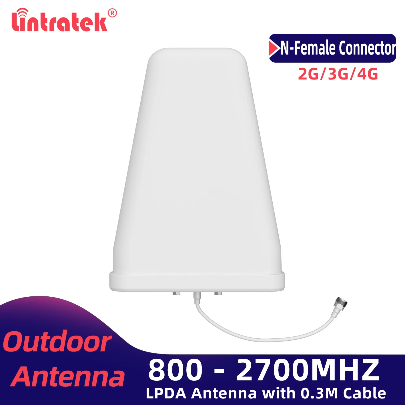 800 ~ 2700 МГц 12dB N-female Log-периодическая наружная антенна LPDA для CDMA &amp GSM DCS AWS WCDMA LTE