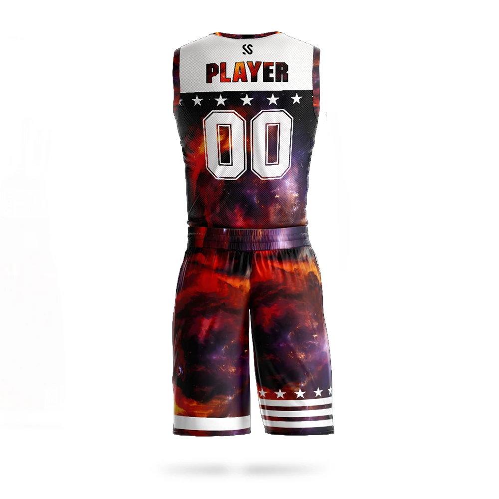 

Design Basketball Jersey Sublimation Printing Custom LOGO Team Number Basketball Uniform Men Youth Running Kits