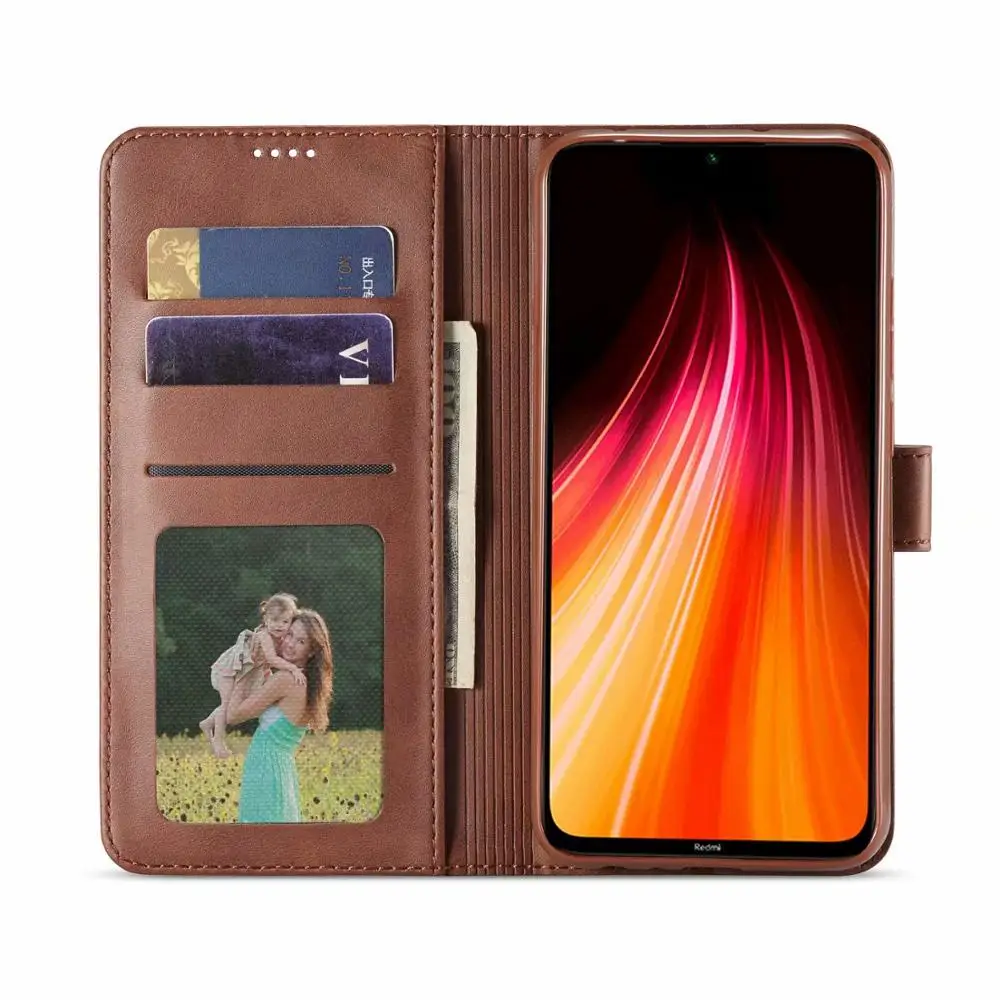 Redmi Note 8 Pro Leather Flip Case For Xiaomi 7 Holder Stand Wallet funda redmi 7A Y3 Back Cover | Мобильные телефоны и