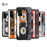vintage tape retro style for huawei honor 30 20s 20 10i 9s 9a 9c 9x 8x 10 9 lite 8a 7c 7a pro soft black phone case