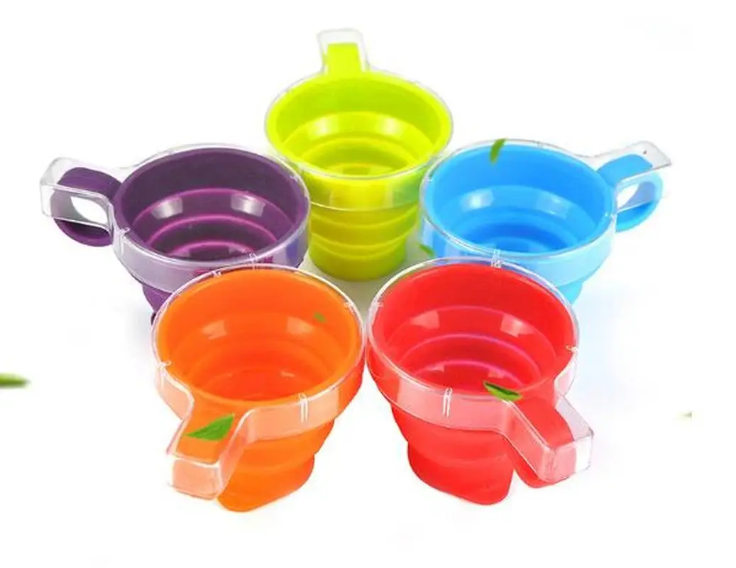 1 шт. чашка из силикагеля складная телескопическая портативная силиконовая для