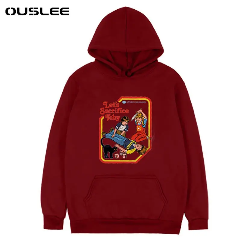 

OUSLEE Unisex Hoodies Death Scary Evil Hip Hop Long Sleeve Streetwear Hoodies Men Gothic Sweatshirt Vintage Hoodie Clothes