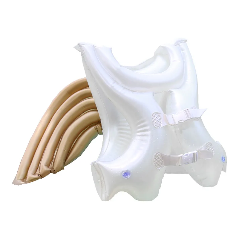 

2-10 Years Old Children's Angel Wings Life Jacket Baby Buoyancy Suit Golden Inflatable Swimming Ring Water Float Toys For Kids