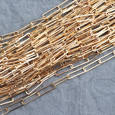 GUFEATHER C53, 18K Золотая цепочка, ювелирные аксессуары, diy цепь, ювелирные изделия, ручная работа, шарм, изготовление ювелирных изделий, diy серьги, 50 см/лот - Цвет: C3807