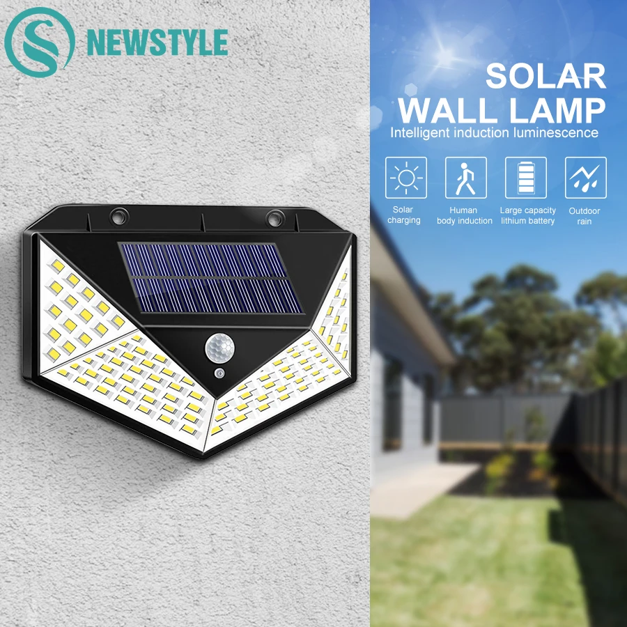 136 светодиодный светильник на солнечной батарее уличный водонепроницаемый с