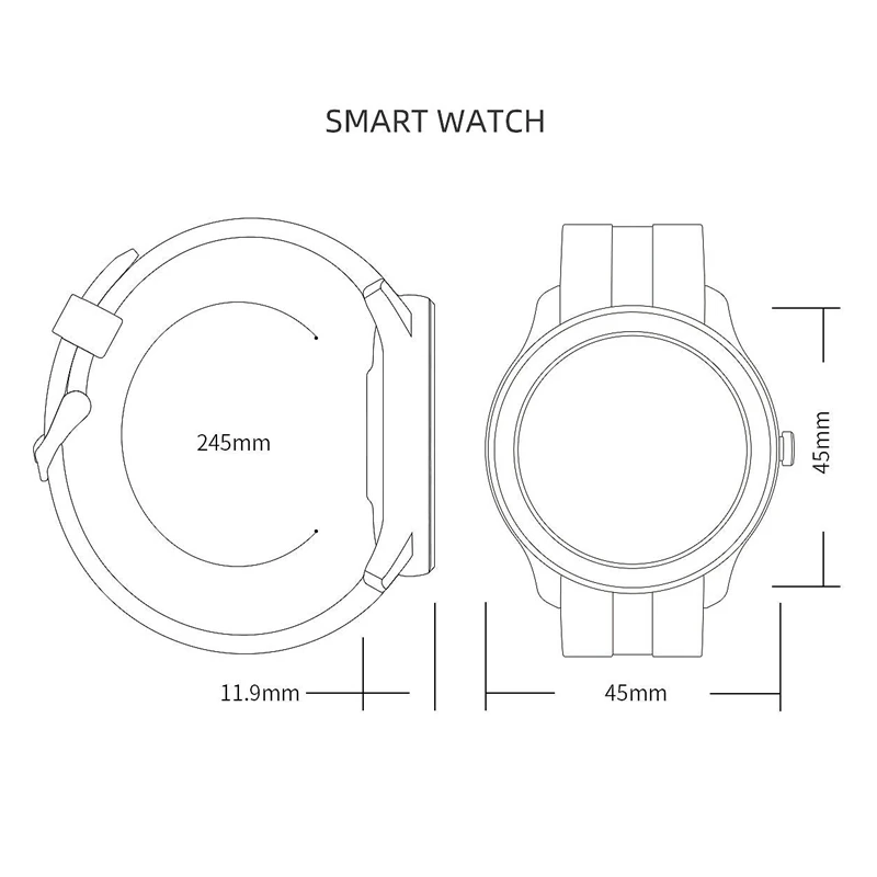 

T6 Full Press Round Sn Smart Watch Ip68 Waterproof Blood Pressure Oxygen Smartwatch for Man Women