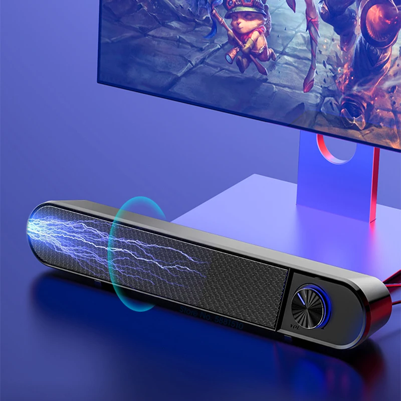 

Bluetooth Computer Speaker Bar High Fidelity Stereo Subwoofer Wired for Laptop Auxiliary