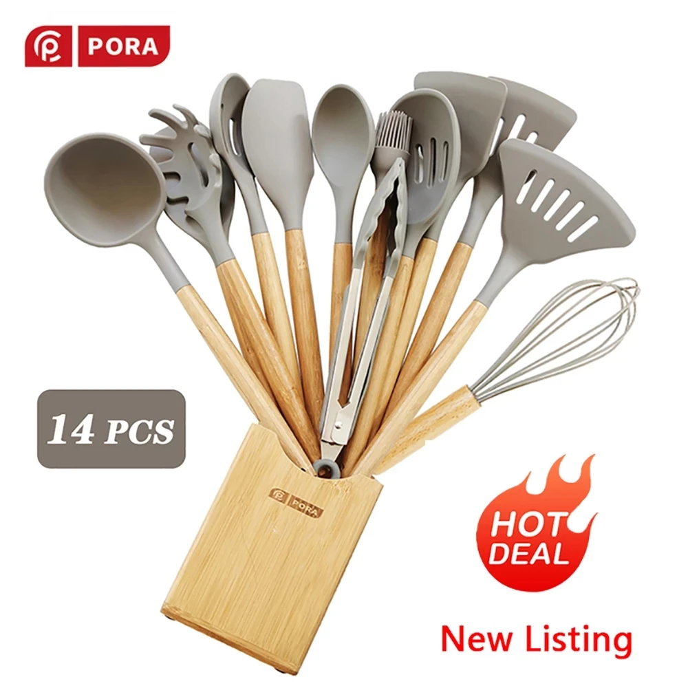 кухонный набор 7 14 шт.силиконовый кухня кухонной утвари лопатки кухонные наборы