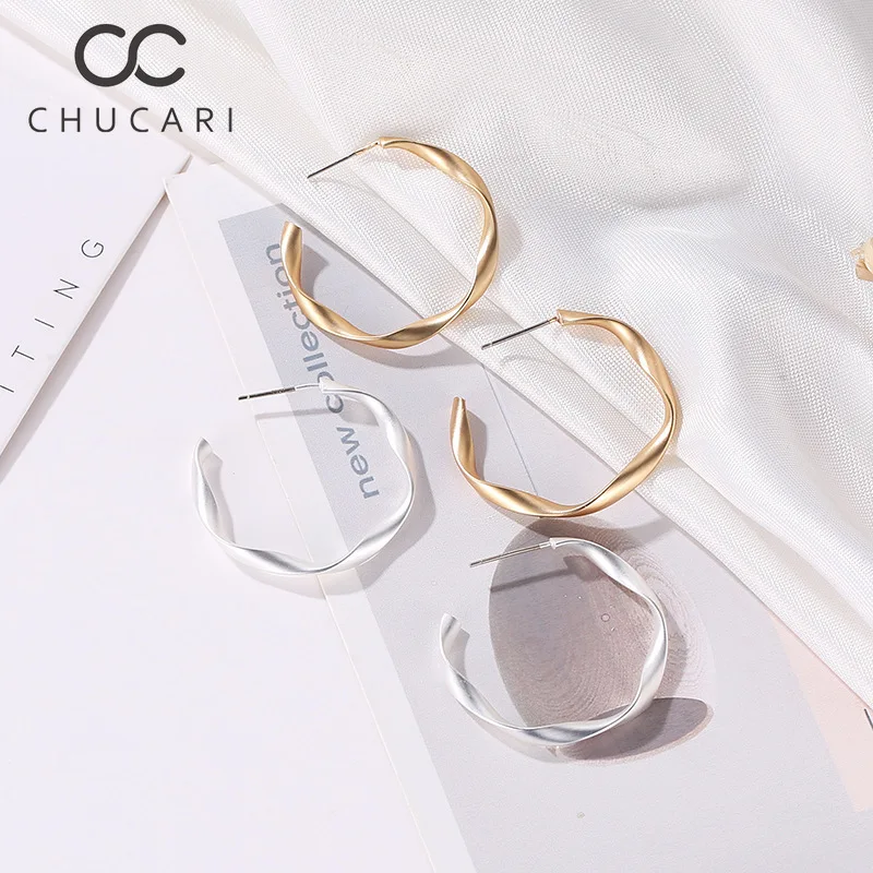 Новые модные золотистые и Серебристые круглые серьги CHUCARI 2023 для женщин большие
