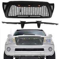 fit for toyota tacoma 2005 2011 3 pcs led amber light custom front upper mesh grille high quality abs grille