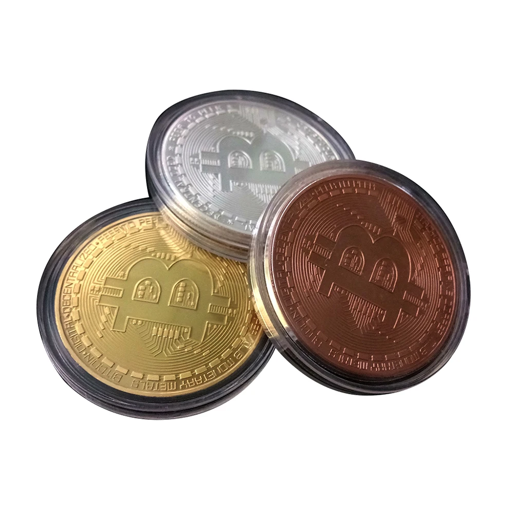 

1 pc Gold Plated Bitcoin Coin Collectible Art Collectible Bit BTC Metal Coin Great Gift