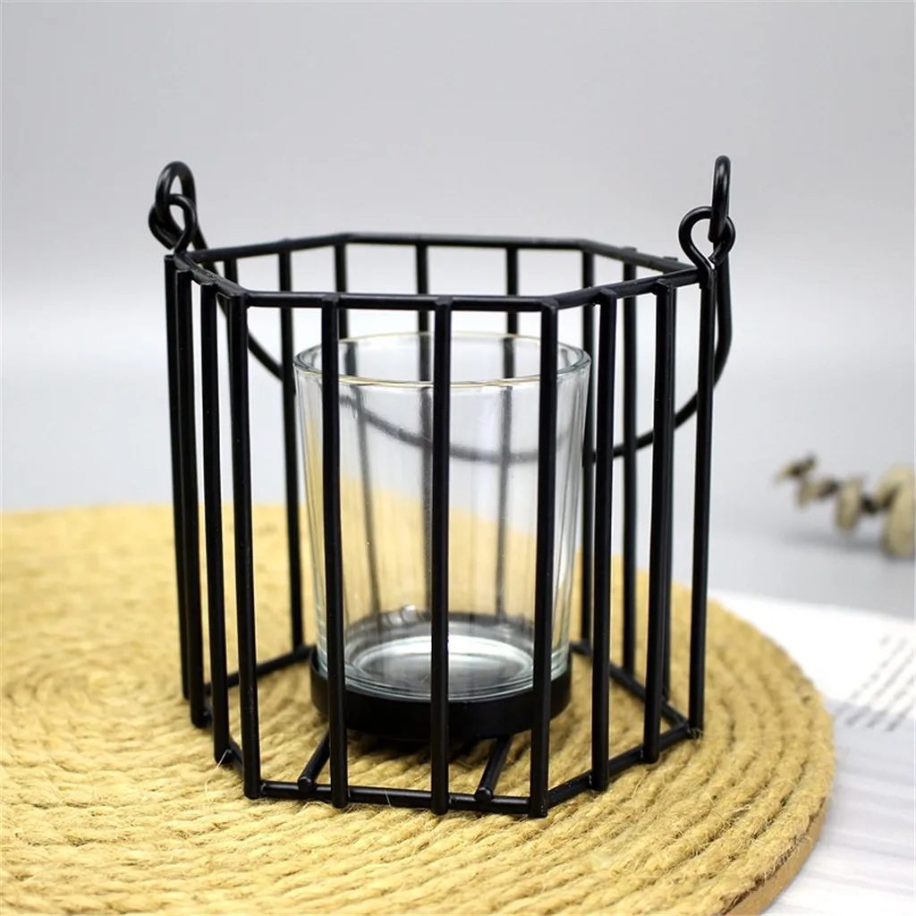 Скандинавский Ретро Железный светильник подсвечник фонарь декор для домашней