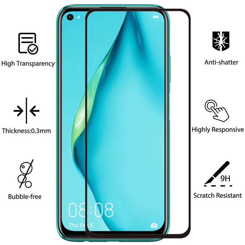 Чехол для huawei p40 lite защитная пленка из закаленного стекла экрана p 40 light p40lite
