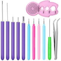 12pcs paper quilling tools slotted kit different sizes rolling quilling needle pen diy paper cardmaking tools