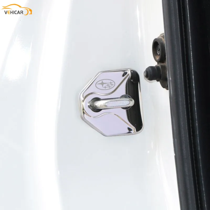 

VEHICAR Car Door Lock Cover For SUBARU DIY Auto Accessories Metal Cars Handle Stickers Emblems Badge Vehicle Decoration