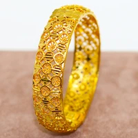 24k womens dubai gold bracelet luxurious and unique african wedding jewelry set ethiopian fashion ornaments
