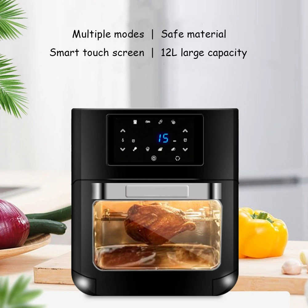 

12L 1500W Air Fryer Oven Toaster Rotisserie and Dehydrator With LED Digital Touchscreen 16-in-1 Countertop Oven