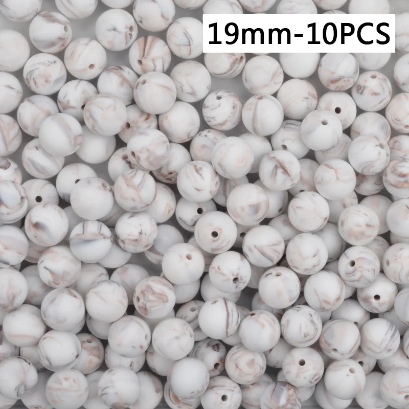 19mm-10PCS Силиконовые бусы 9/12/15 мм Детские Прорезыватель для зубов круглый Прорезывания Зубов Силиконовые Бусины Perle силиконовый зубного прикуса станет заметно Прорезывания Зубов Бусины для изготовления ювелирных изделий - Цвет: 19mm-10PCS