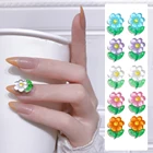 Маленький свежий блестящий цветок из кристаллов украшение для ногтей конфетных цветов женское сердце украшения для ногтей милые стильные 3D аксессуары для маникюра