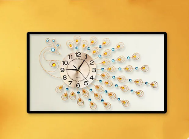 Дрель крест часы с вышивкой и дрель гостиной Павлин картины в спальню лаконичные