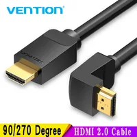 HDMI-кабель Vention, 4K, HDMI 2,0, кабель HDMI с углом 90/270 градусов, адаптер для Apple TV, PS4, сплиттер, видео-и аудио, кабель HDMI с углом 90 градусов