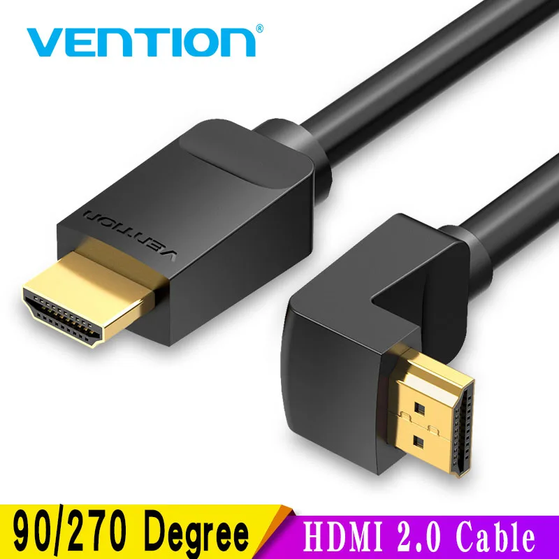 Vention HDMI кабель 4K 2 0 90/270 градусов угловой адаптер для Apple TV PS4 сплиттер видео аудио 90