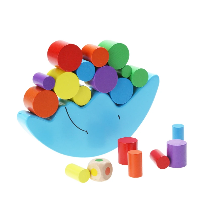 

Wood Blue Moon Balance Game Kids Educational Toys For Children Wooden Toys Balancing Blocks Baby Children Colorful wooden blocks
