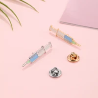 harong medical syringe pins badge zinc alloy enamel lapel pin nurse doctor hat clothes brooches personality jewelry student gift