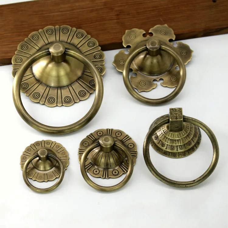 Archaize кольцо из чистой меди в китайском стиле бронзовая ручка двери антикварное