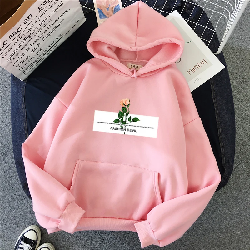 Foxmertor новые модные толстовки женские теплые Harajuku пуловер с принтом женские s оверсайз Досуг шикарные толстовки с длинными рукавами одежда - Цвет: Pink