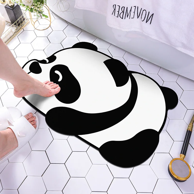 

1Pc Diatom Mud Soft Cushion Rug Panda Cartoon Dog Pattern Bath Mat Super Absorbent Tapis Quick Dry Bathroom Rug Non-slip Carpets