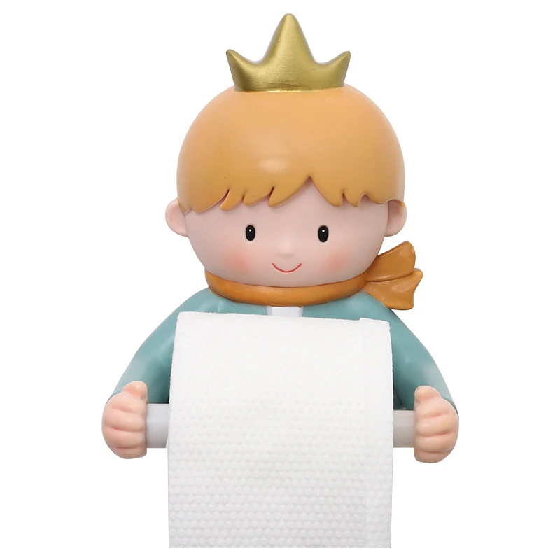 

Cartoon Children's Roll Paper Tube Little Prince Wall-mounted Tissue Box Free Punch Paper Holder Creative Home Decoration