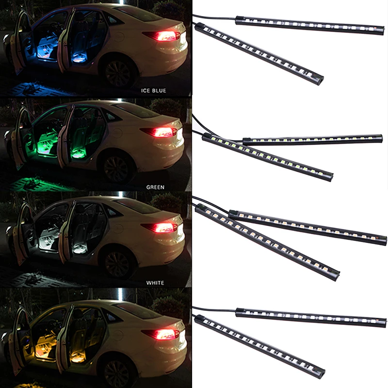 USB подсветка posbay для автомобиля 16 светодиодный гибкий неоновый свет салона 12 В 1 в