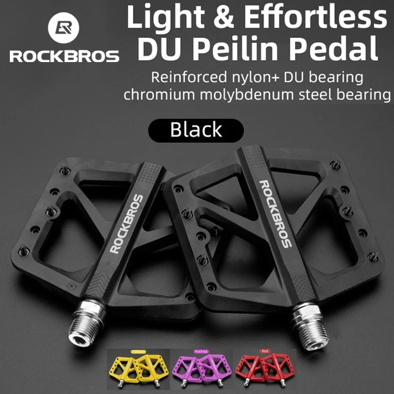 ROCKBROS Ultralight Bicycle Pedal Cycling Pedals Seal Bearings Bike Flat Platform Riding Accessorie | Спорт и развлечения
