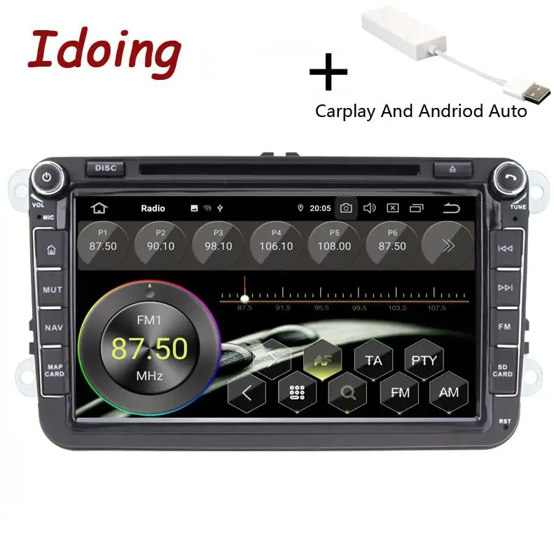 Carplay Idoing " 2 din Автомобильный Android 9,0 радио плеер универсальный для Volkswagen Skoda Seat 4G+ 64G Восьмиядерный ips gps навигация Мультимедиа - Цвет: Carplay
