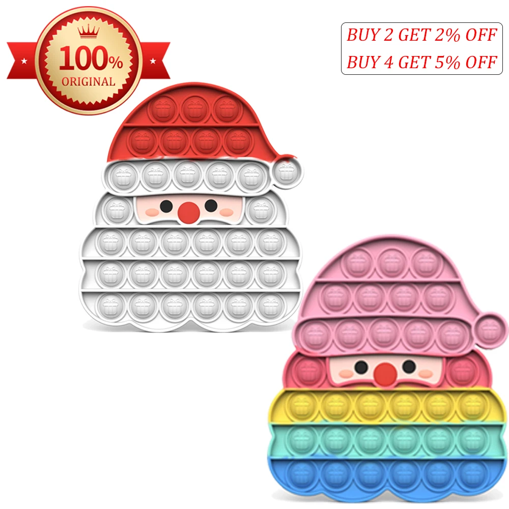 

Christmas Decoration Santa Claus Pop Bubbles Fidget Toys for Kids Anti Stress Relief Toy Adults Xmas Sensory Adhd Depression