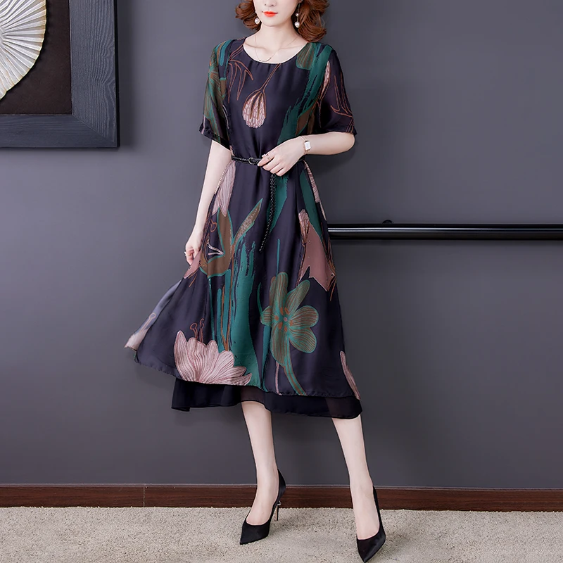 Женский Шифоновый Сарафан с цветочным принтом повседневное элегантное