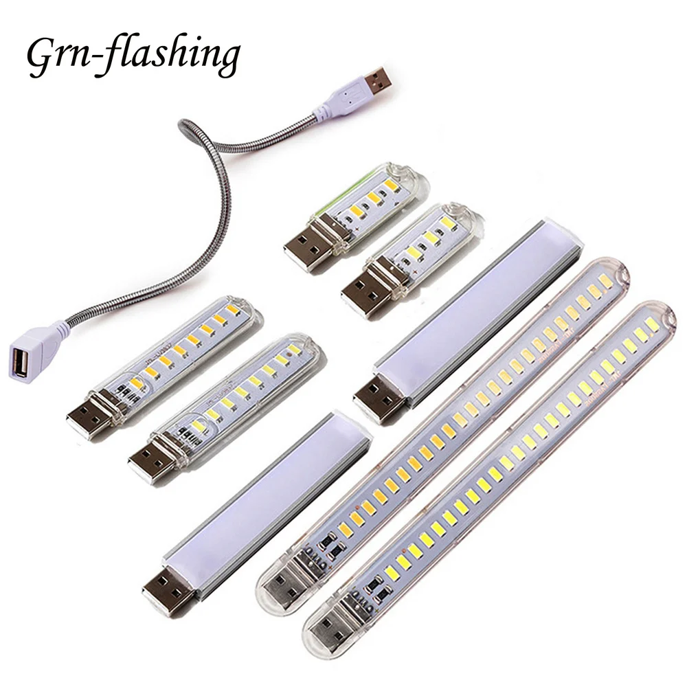 Мини Портативная светодиодная USB 5 в 3 8 12 24 светодиодный светильник SMD 5730 настольная лампа книга фонарик ночник для внешнего аккумулятора ноутбука кемпинг