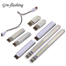 Мини Портативная светодиодная USB 5 в 3 8 12 24 светодиодный светильник SMD 5730 настольная лампа книга фонарик ночник для внешнего аккумулятора ноутбука кемпинг