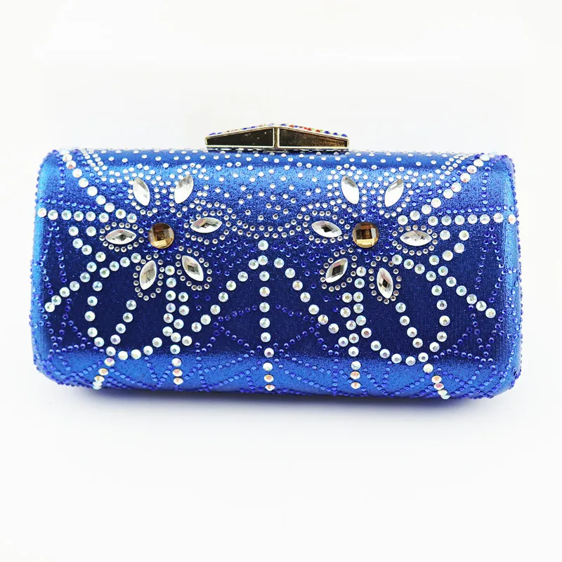 Женские вечерние клатчи со стразами в горошек модные синие свадебные сумочки