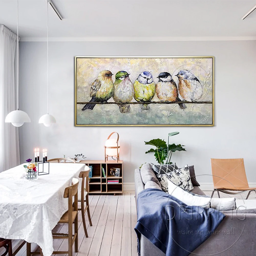 Картина DRIPPING Импрессионист птицы