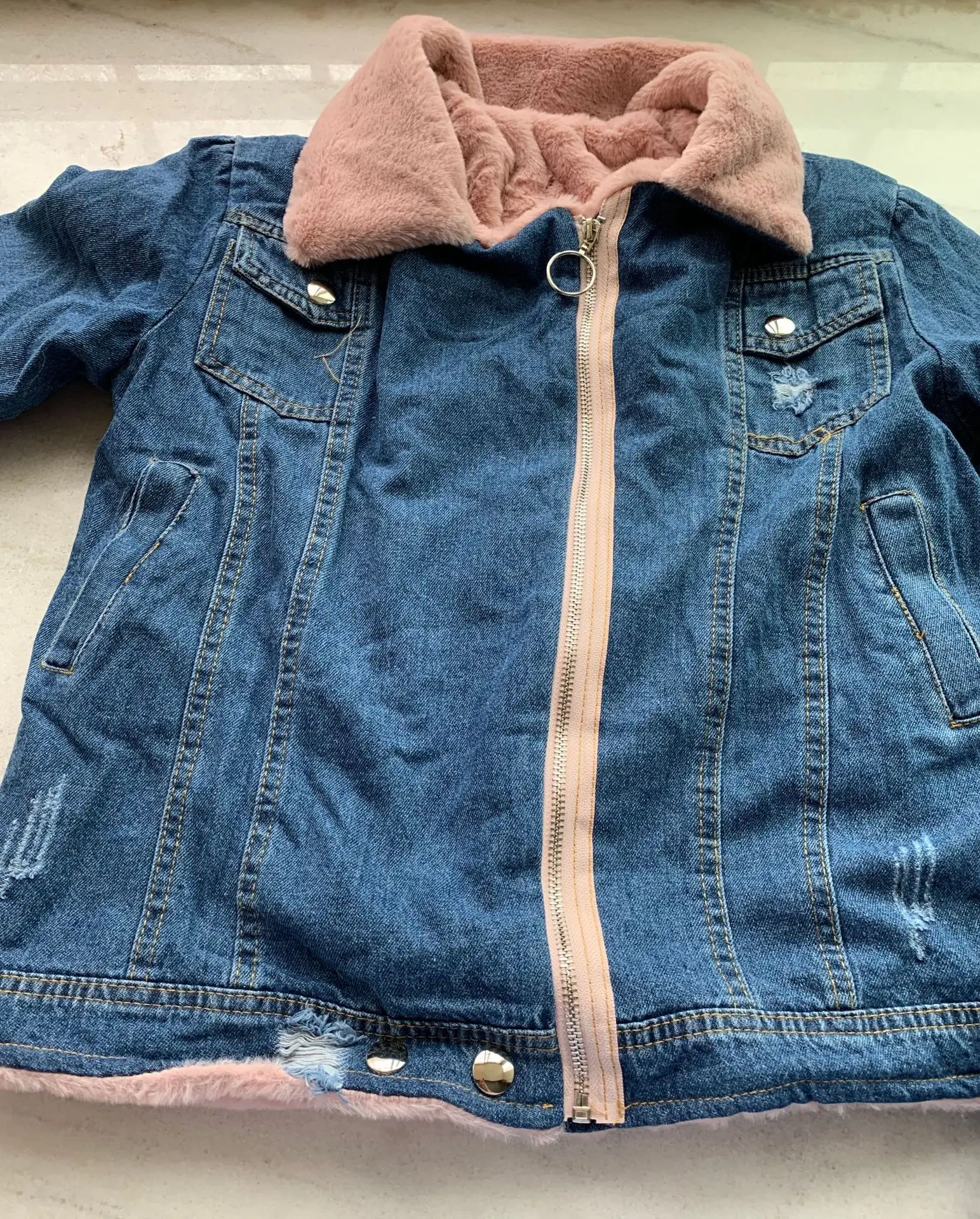 Осенне зимняя короткая Дизайнерская куртка женская джинсовая бархатная