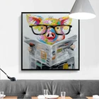 Ручная роспись маслом на холсте Картины свинья Современная Абстрактная живопись постеры с животными и принты настенные картины детская комната Домашний декор