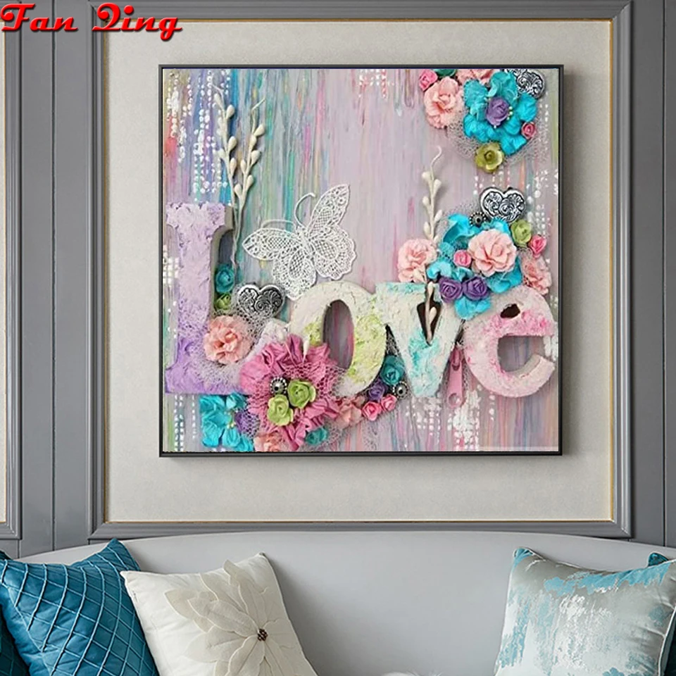 

5d DIY Diamond Painting Love flower Cross Stitch Full Square/round Drill Diamond Embroidery Mosaic Valentine's Day Diamond Gift